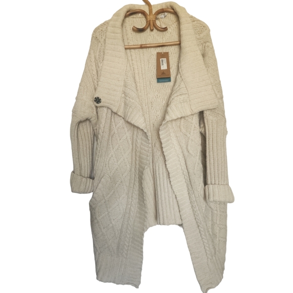 Prana Sweaters - Prana delaney Creme heavy knit cardigan duster sweater